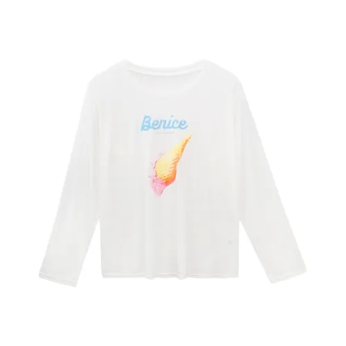 OUKEJI Мороженое Белый Женские Футболки