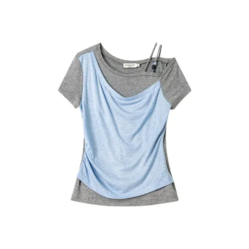 Bethine Короткий рукав трикотажная ткань рубашка женские