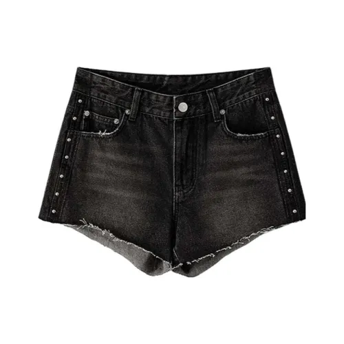 CHUU Темно-серые Женские Джинсовые Шорты