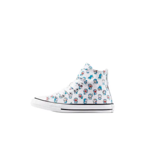 Дораэмон x Converse Chuck Taylor All Star Износостойкие высокие кеды для детей белые синие черные