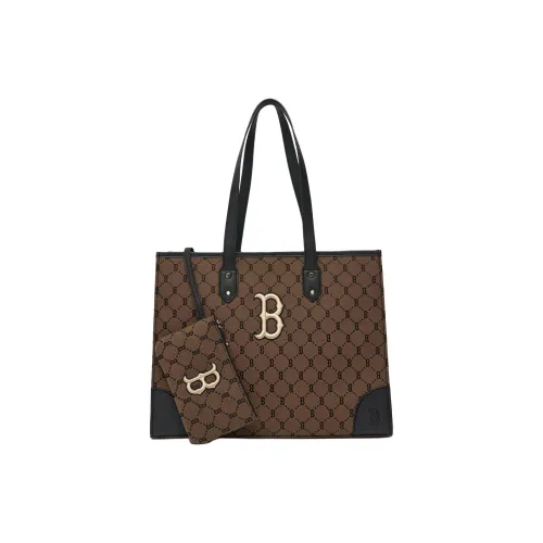 MLB MONOGRAM Коллекция Полиэстер Комбинированная Сумка Тоут Сумка Сумка для покупок Сумка через плечо Сумка Унисекс Темно-кофейный Мокко