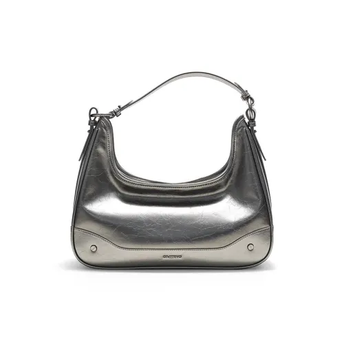 Simedin Сумка через плечо из коровьей кожи большая женская антикварный серебристый глубокий черный