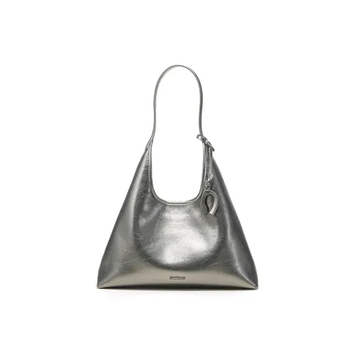 Simedin Сумка через плечо из коровьей кожи большая женская антикварный серебристый глубокий черный