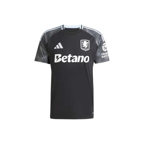 Adidas Черный/Флуоресцентный Синий Мужская Футбольная Джерси