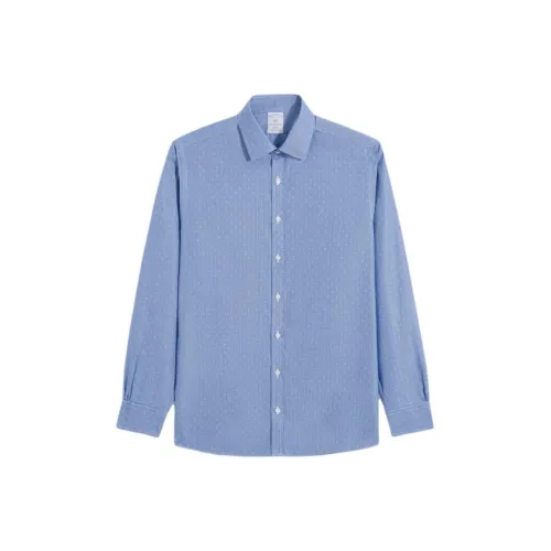 BROOKS BROTHERS 4002 Темно-синий Синий Мужская Рубашка