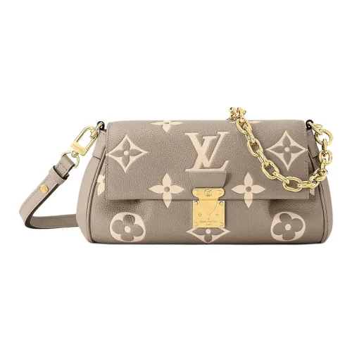 LOUIS VUITTON Favorite Корова Кожа Пельмени Сумка через плечо Сумка с цепочкой Сумка через плечо Клатч Женский Слон Серый