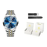 Синий кожаный ремешок + коробка