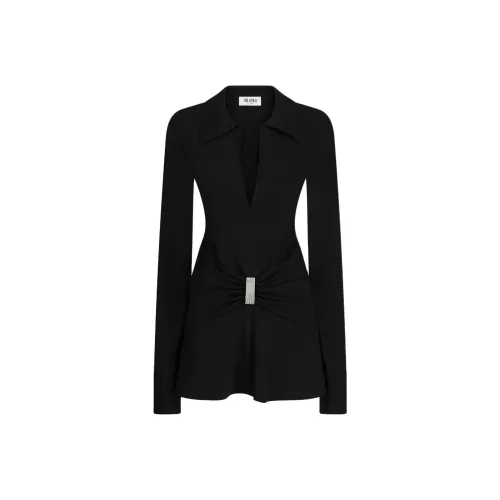 The Attico FW25 Длинное платье с длинными рукавами женское