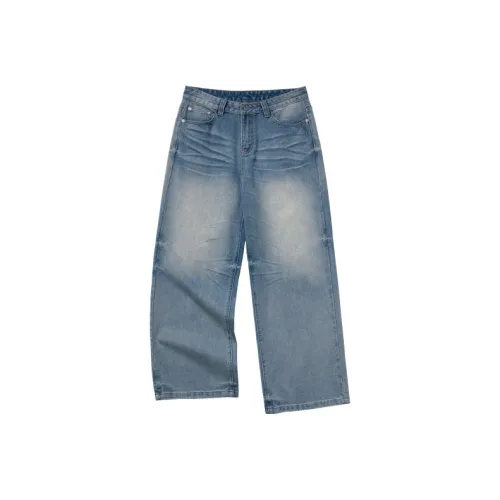COUNTRY MOMENT Ностальгические ледяные голубые унисекс джинсы