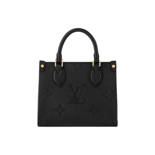 LOUIS VUITTON ONTHEGO Monogram Empreinte Коровья кожа Джунгли Принт Сумка Маленькая Женская Черная