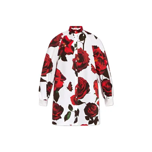 Alexander McQueen Белое Женское Длинное Платье с Рукавами