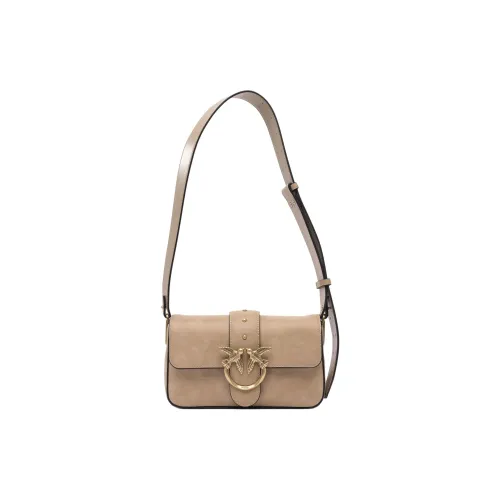 PINKO Сумка через плечо из коровьей кожи женская бежевая