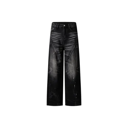 BANGOULUO Пара Relaxed Модный Уличная одежда Широкие клешные брюки Унисекс