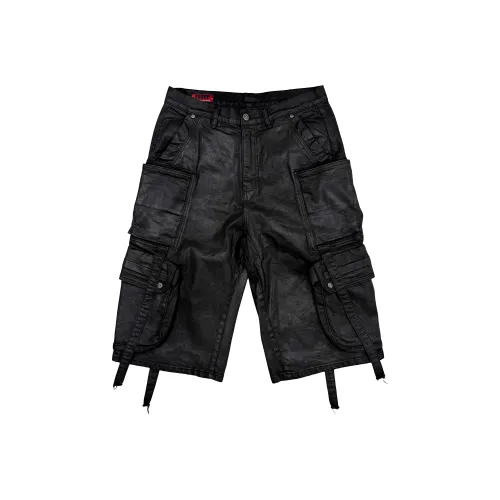 EODUP Черные мужские джинсовые шорты