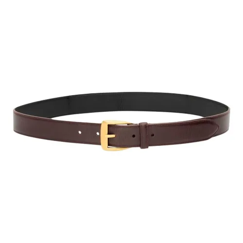 SAINT LAURENT Телячья кожа латунь кожаные ремни женский коричневый ширина 3 см