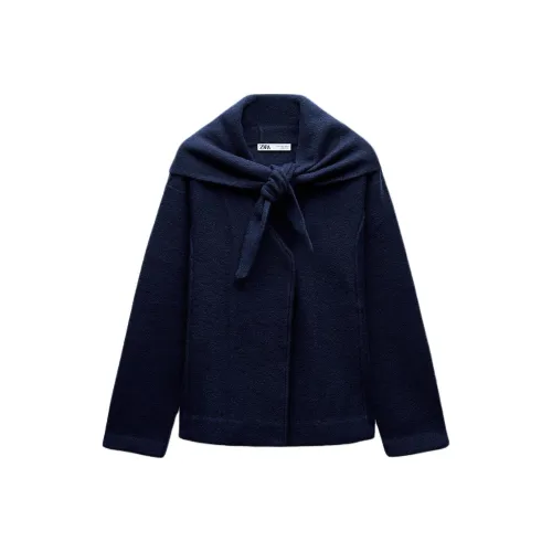ZARA Морской синий Женские Куртки