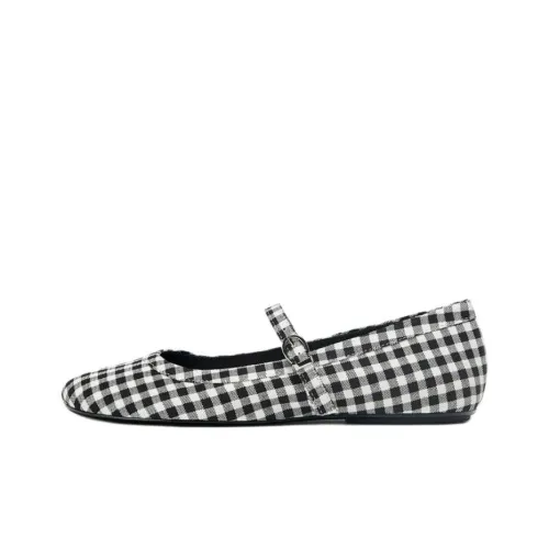ZARA Туфли Мэри Джейн Черные/Белые Женские