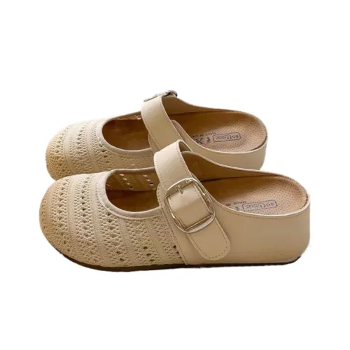 SHUMO Тихий Домашние тапочки устойчивые к истиранию женские бежевые