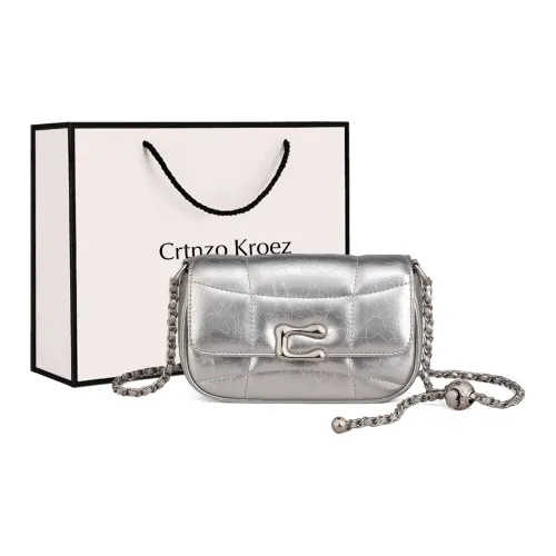 Crtnzo Kroez Сумка через плечо из синтетической кожи маленькая квадратная сумка стандартная женская серебряная