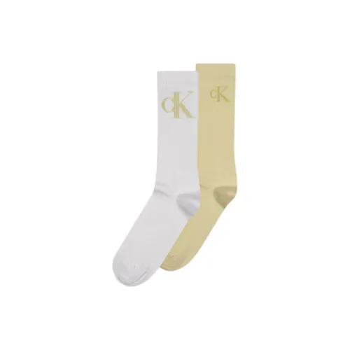 Calvin Klein 2 пачки Желтый+Белый Мужские носки MID до икры