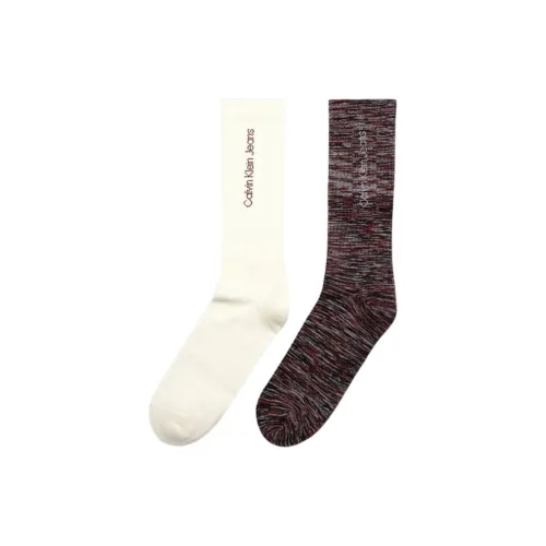 Calvin Klein 2 пачки экрю + коричневый мужские носки MID до икры