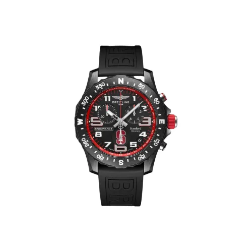 Breitling Professional Collection Кварцевый механизм Мужские часы Циферблат Черный Breitlight® Корпус часов Резиновый ремешок