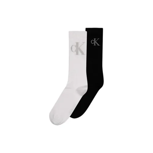 Calvin Klein 2 пачки черных + белых мужских носков MID до икры