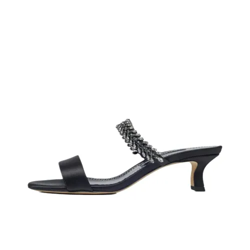 MANOLO BLAHNIK Шлепанцы 5 см Женские Черные