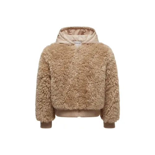 Moncler Хлопковый пуховик Тедди ZIP UP Толстовка Светло-янтарный для детей 3-7 лет