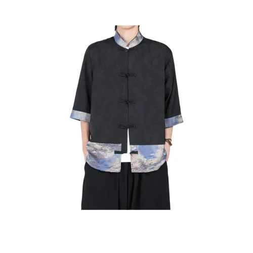 JIARONG Черная унисекс рубашка