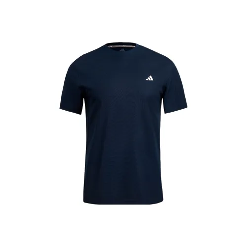 Adidas Круглый вырез Короткий рукав Мужской Темно-синий