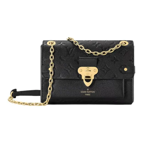 LOUIS VUITTON Vavin Коровья крупнозернистая кожа Сумка через плечо Мини Женская Черная