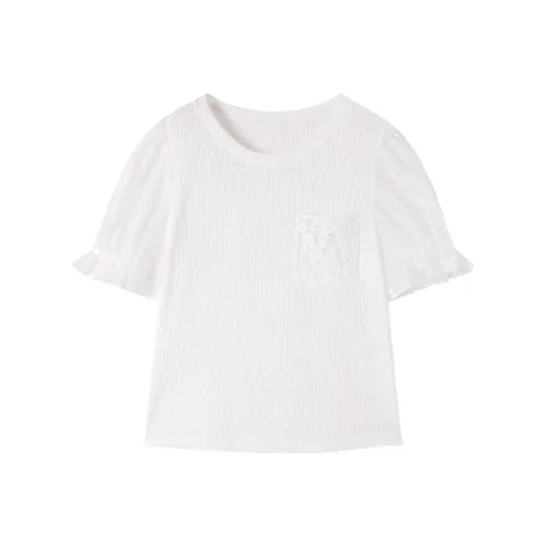 XIANGYING Цапельно-белый Женские футболки