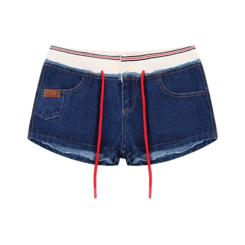 MUCCHIC Темно-синие женские джинсовые шорты