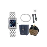 Радужный синий, винтаж, маленькая круглая сумка, коробка