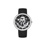 Черный циферблат, черный ремешок.