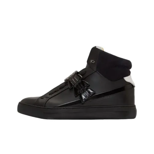 FENDI Croc Ремень Высокие Кроссовки для скейтбординга Мужские Черные