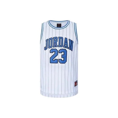 Jordan Майка Белый Синий Полосы Подростки