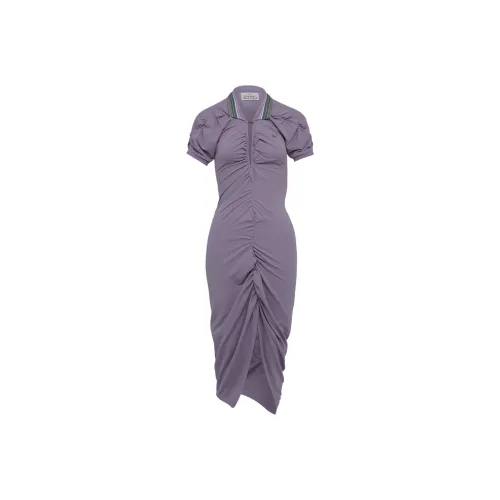 Vivienne Westwood Фиолетовые Женские Короткие Платья с Рукавами