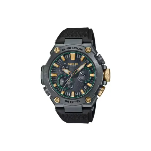 CASIO MRG B2000 Collection Солнечный Кварцевый Механизм Резиновый Ремешок Часы Мужские Черный Циферблат