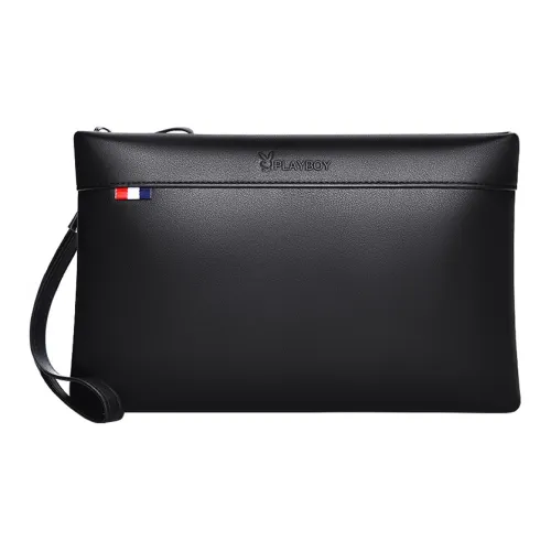 PLAYBOY Collaboration PU (полиуретан) Конверт Клатч Средний Мужской Черный