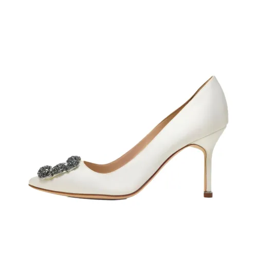 MANOLO BLAHNIK Hangisi Низкий каблук Высокие каблуки 9 см Женские Белые