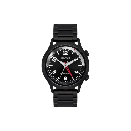 NIXON Мужские часы Кварцевый механизм Ремешок из нержавеющей стали 48 мм Черный циферблат