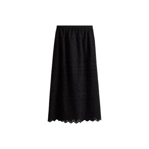 H&M Черные Женские Повседневные Длинные Юбки