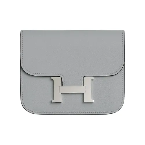 HERMES Constance Slim Evercolor Телячья кожа Мелочь Кошелек Женские Серый
