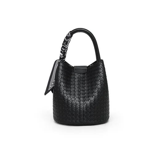 PESASRIE Сумка из синтетической кожи ведрообразной формы сумка через плечо сумка для женщин черная