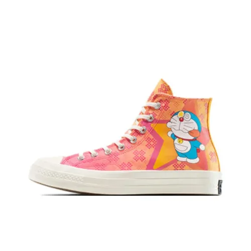 Дораэмон x Converse Chuck 70 Устойчивые к истиранию высокие кеды унисекс розово-оранжевые
