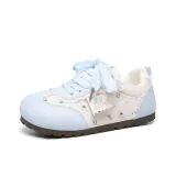 Светло-синий, кружево, шнурки