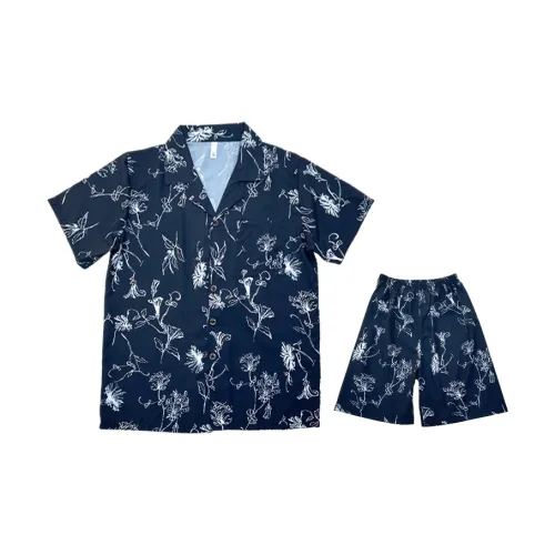 HANQIANNUO 2224# Flared Floral Design Men's Pajama Sets