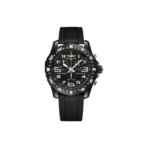 Breitling Professional Collection Кварцевый механизм Мужские часы Циферблат Черный Breitlight® Корпус часов Резиновый ремешок